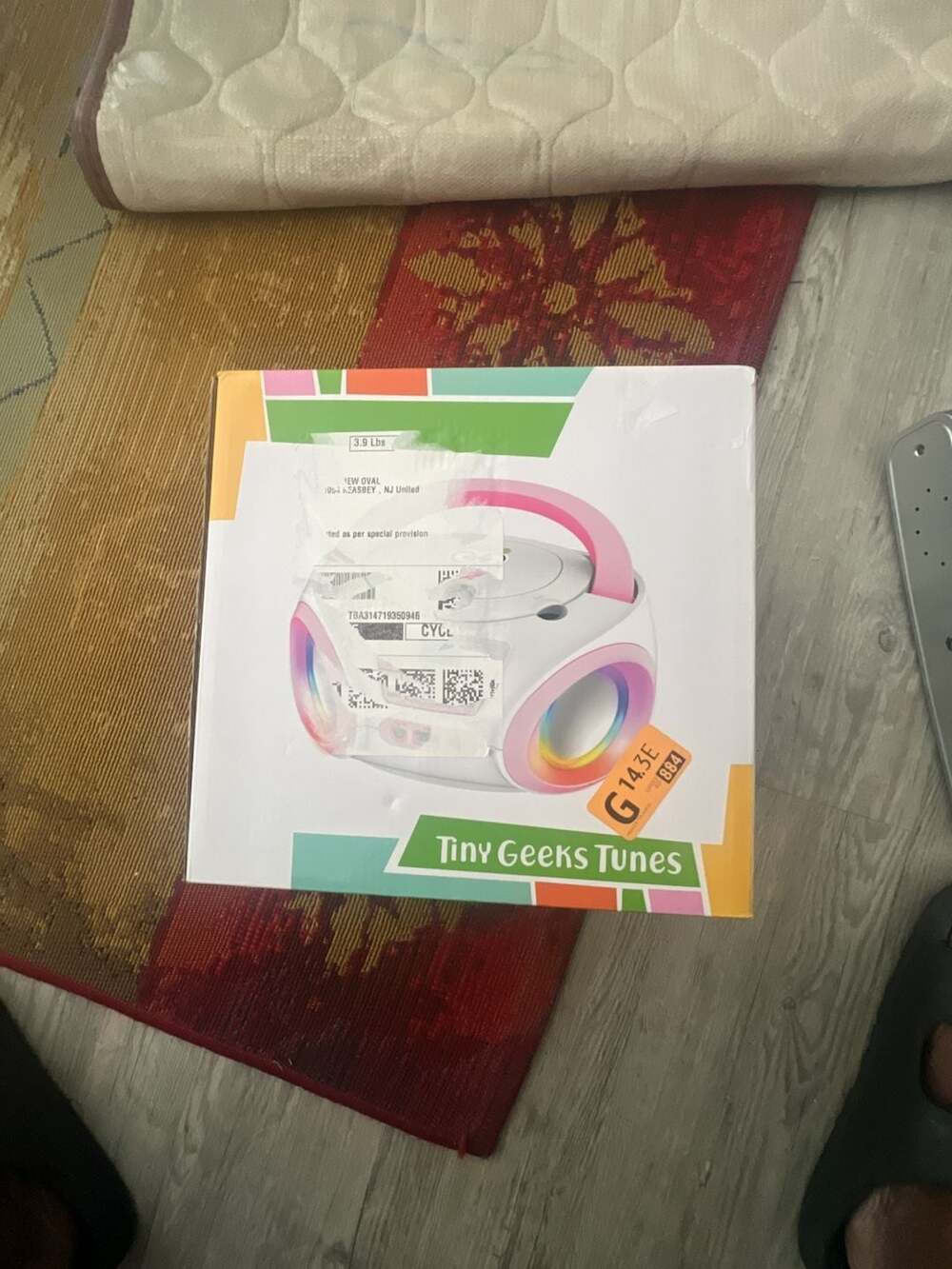 TinyGeeks Tunes Kids Boombox CD Player for Children with FM Radio